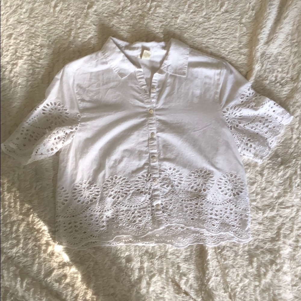 White cutout Top